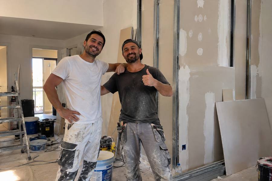 Trabalho de gesso cartonado executado em Tavira