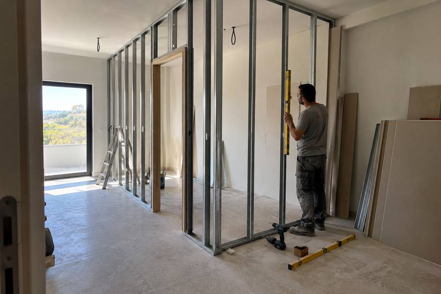 Remodelação de moradia com novas divisórias em pladur