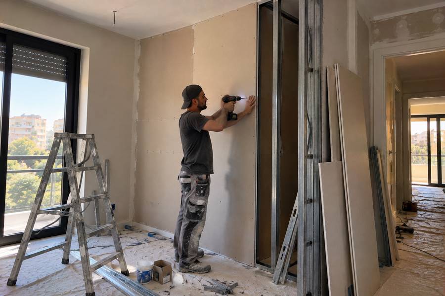 Remodelação em pladur numa habitação de Tavira