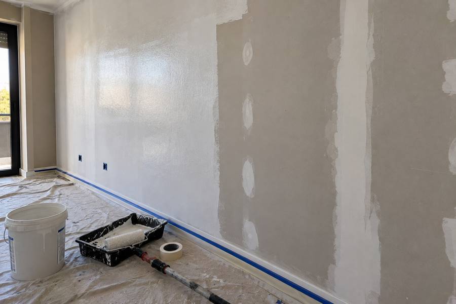 Trabalho de pintura concluído numa moradia em Quarteira